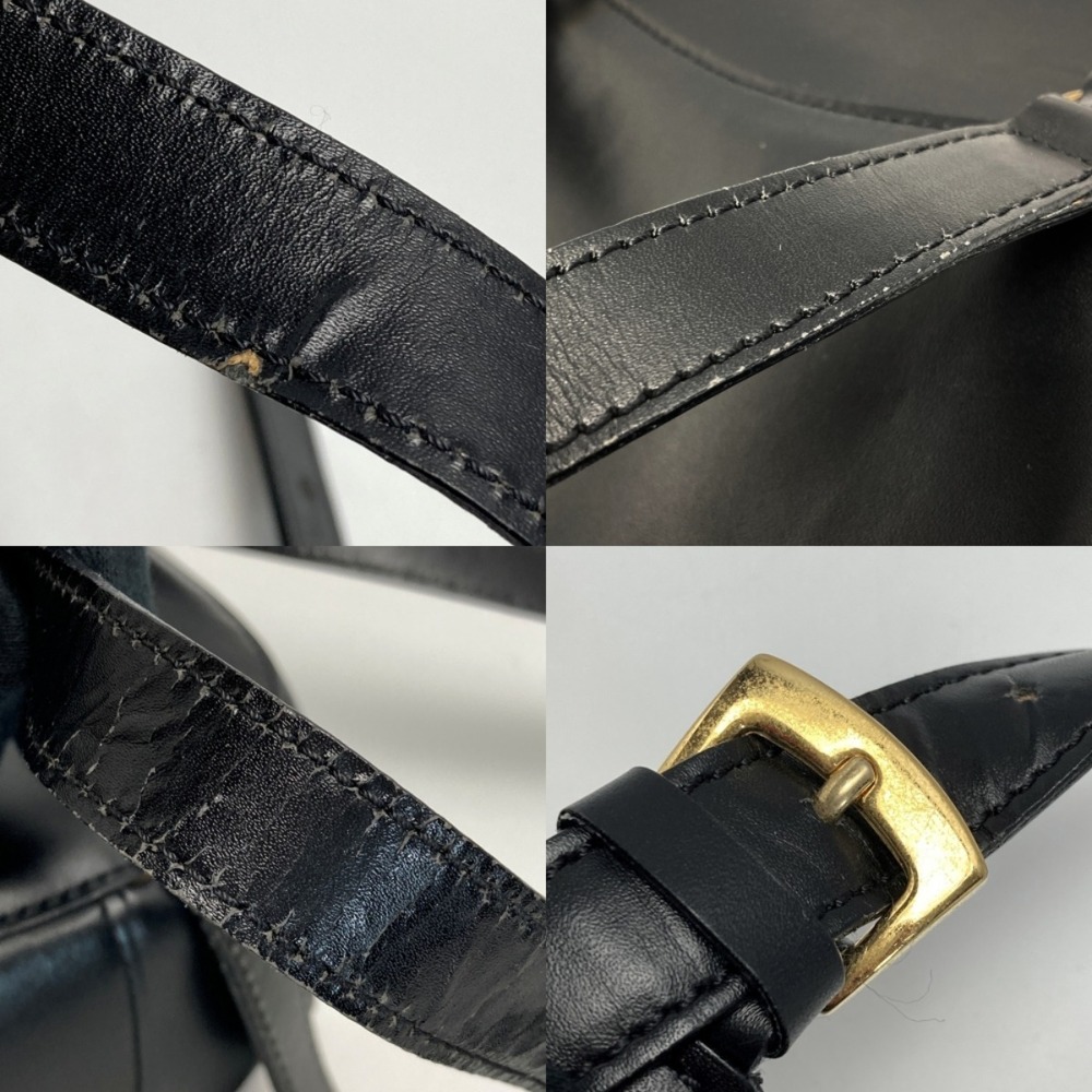 Celine logo Crocodile black leather backpack drawstring closure - Picture 7 of 8